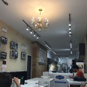 Everyone should have a boutique laundromat in their 'hood. Note the ice cream freezer.